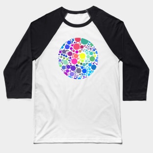 Multicolored Polka Dots Pattern Design Baseball T-Shirt